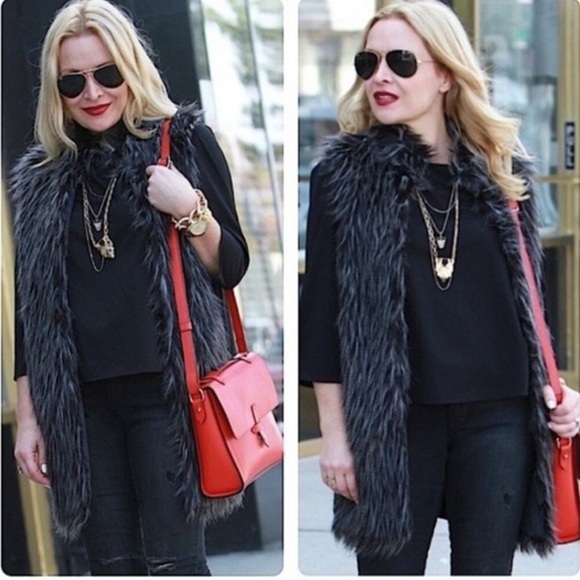 Adrianna Papell Faux fur sweater vest - Picture 2 of 9